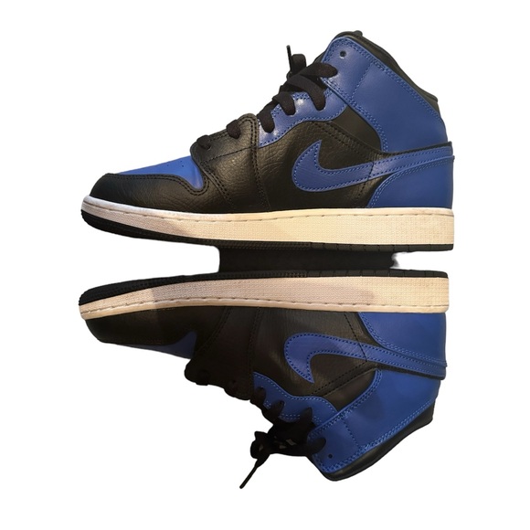 NIKE Jordan One Mid Hyper Royal Blue (6.5 Y-YOUTH) - Picture 5 of 8